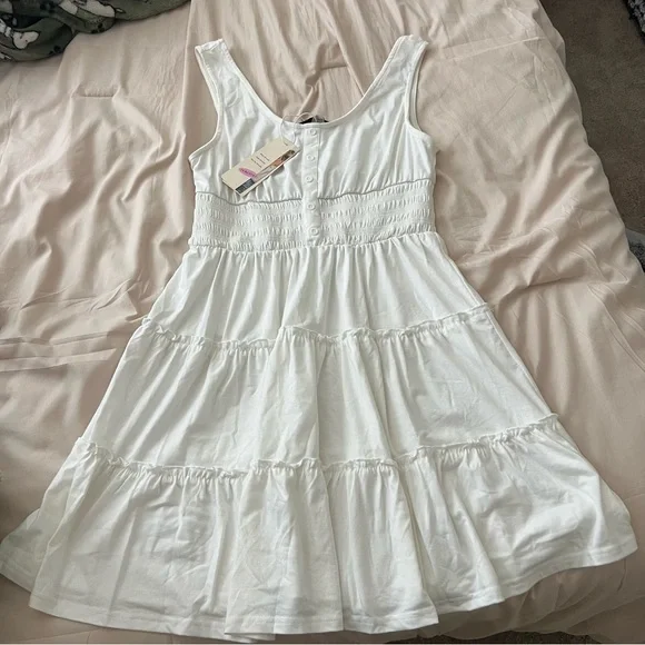 cute white flowy dress Angelic Chaos White Tiered Maxi Dress | Ruffle Tiered Cami Maxi main image 0